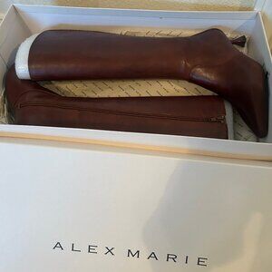 Alex Marie "Ozara" boots in rich maple brown  leather.